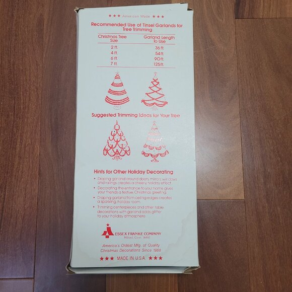 Golden Sleigh Silver Tinsel Garland Vintage Christmas Tree Mantle 15 Ft USA - Picture 6 of 15